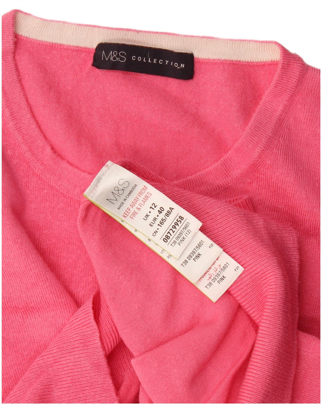 Marks & Spencer Damen-Cardigan-Pullover UK 12 Mittelrosa Viskose