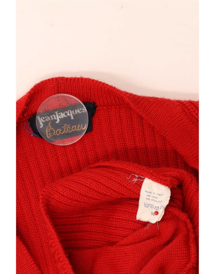 Jean Jacques Herren-Strickjacke IT 50 mittelrote Wolle