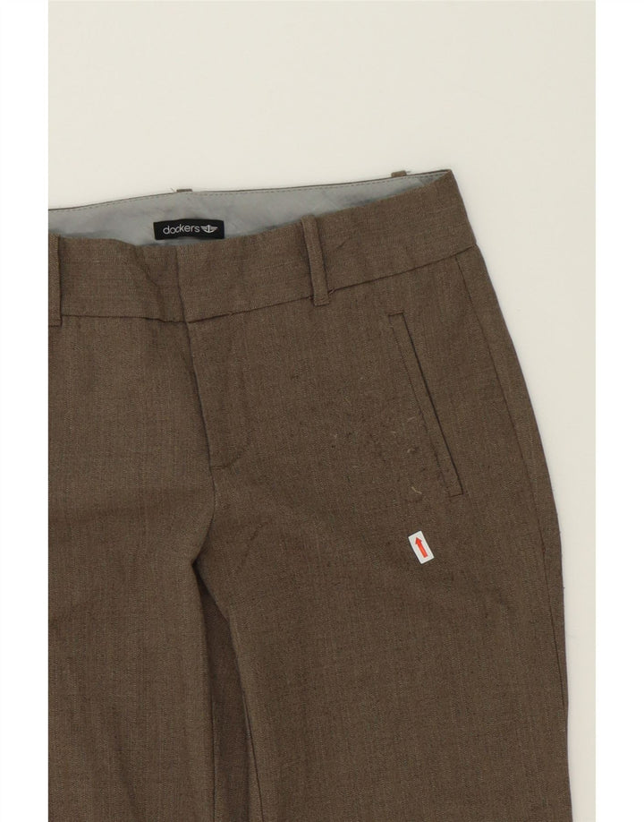 DOCKERS Womens Bootcut Casual Trousers US 4 Small W30 L31 Grey Herringbone Vintage Dockers and Second-Hand Dockers from Messina Hembry 