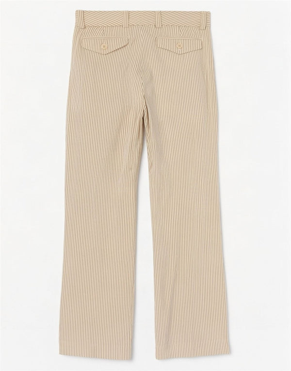 Gap Damen Flare-Anzughose US 2 XS W30 L30 Beige Nadelstreifen