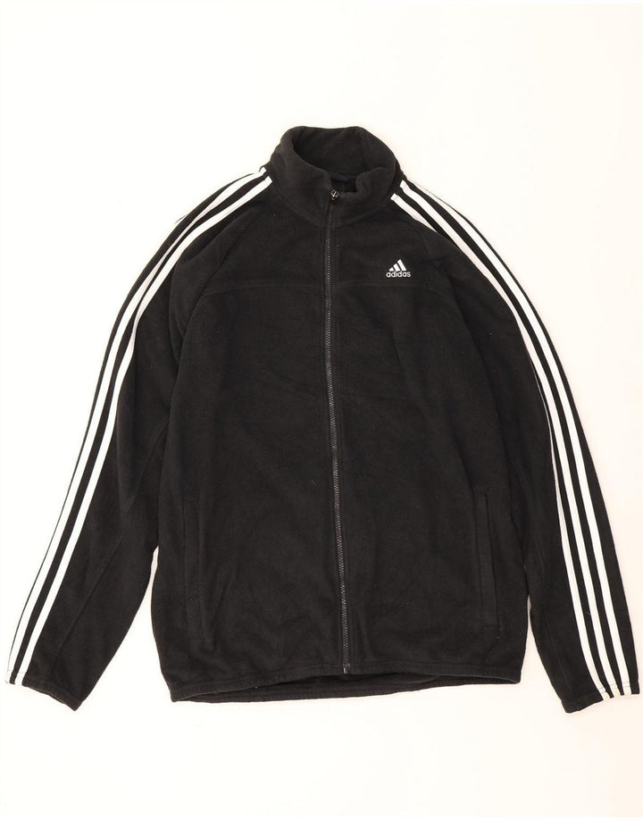 Adidas Herren Fleecejacke UK 40 Large Schwarz Polyester