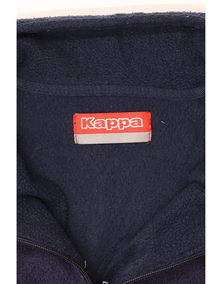 KAPPA Herren-Fleecepullover mit Reißverschluss am Hals, mittelgroß, Marineblau