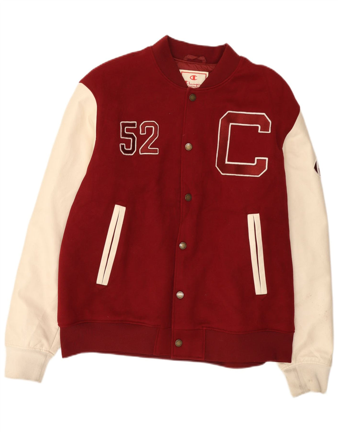 Champion Herren Graphic Varsity Jacke UK 44 2XL Burgund Farbblock