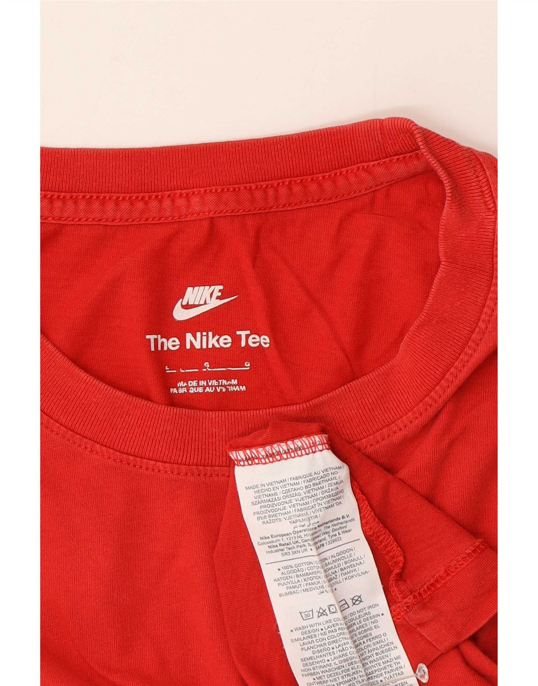 Nike Herren T-Shirt Top Große rote Baumwolle