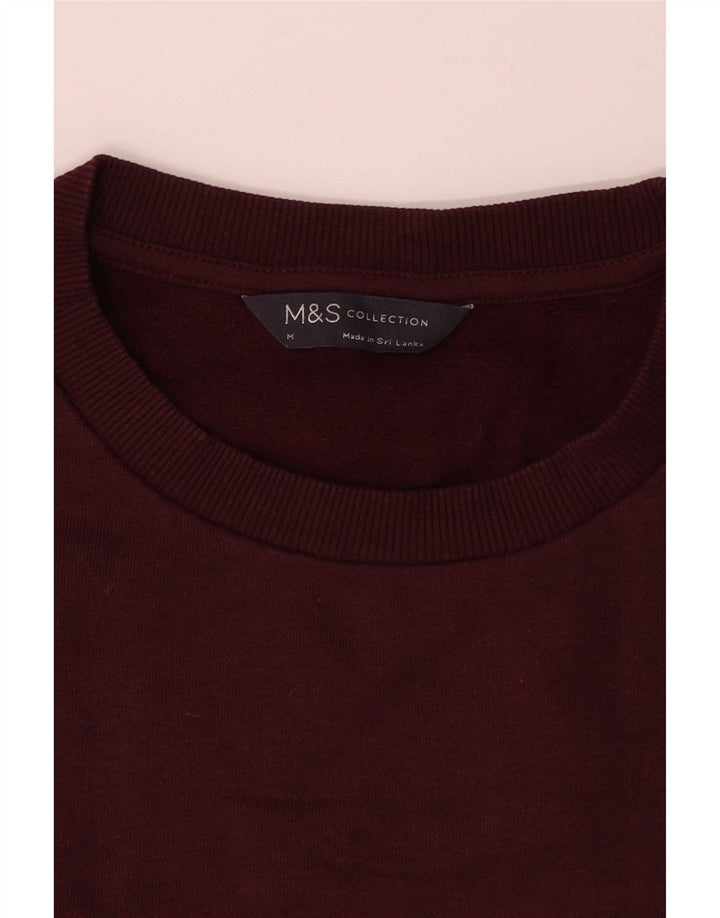 Marks & Spencer Herren-Sweatshirt-Pullover, mittlere Burgunderrote Baumwolle