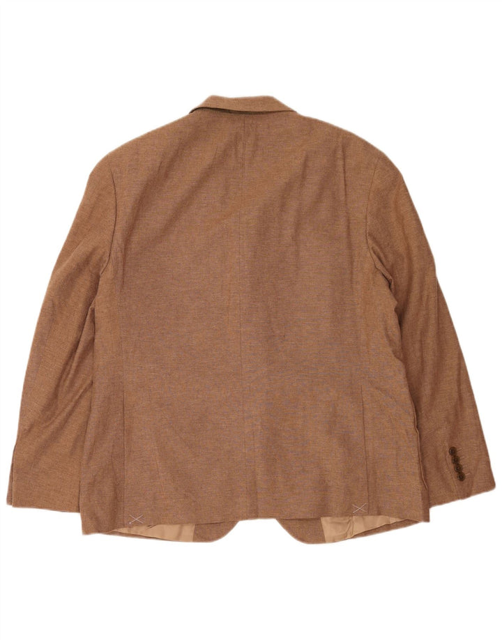 Marks & Spencer Herren-Blazer mit 2 Knöpfen, UK 44, XL, braunes Leinen