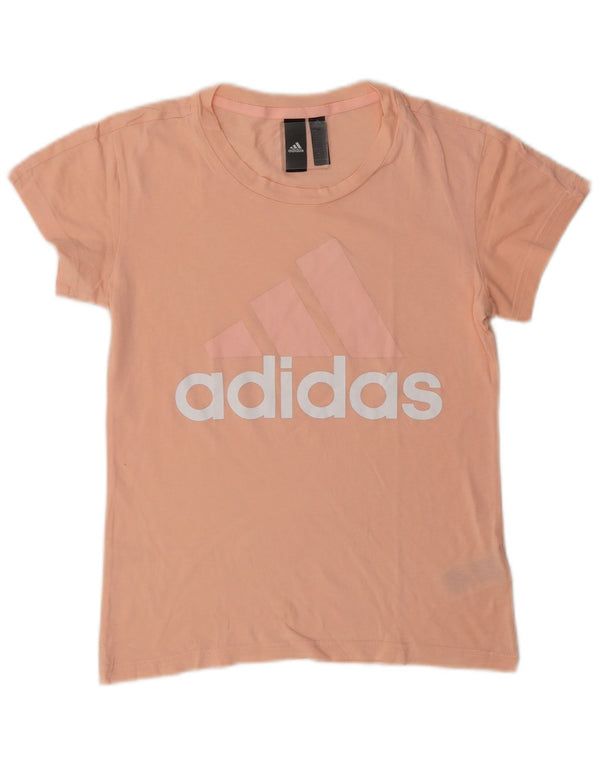 Adidas Womens Graphic T-Shirt Top UK 4/6 XS Pink Cotton