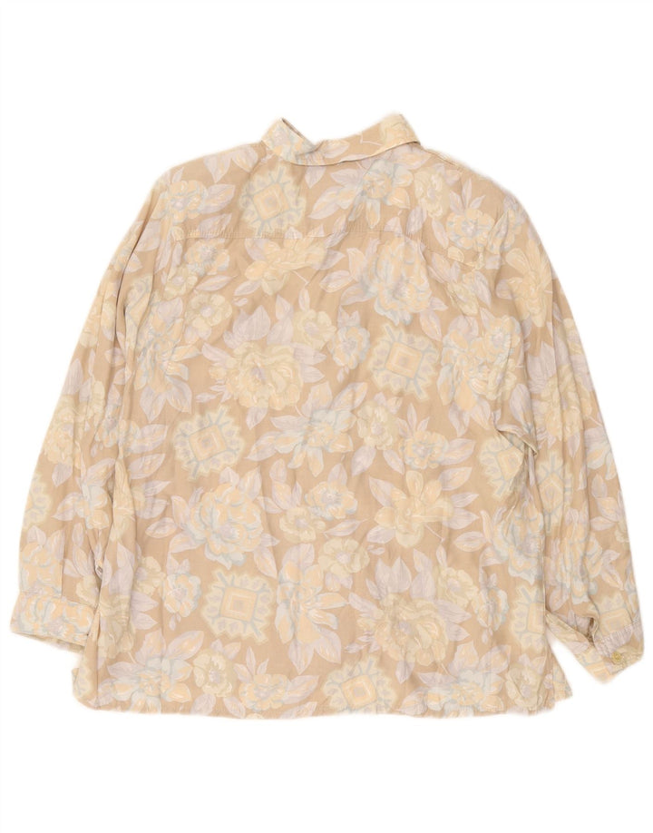 Columbus Damen-Hemd, UK 44, Größe L, beige, geblümt