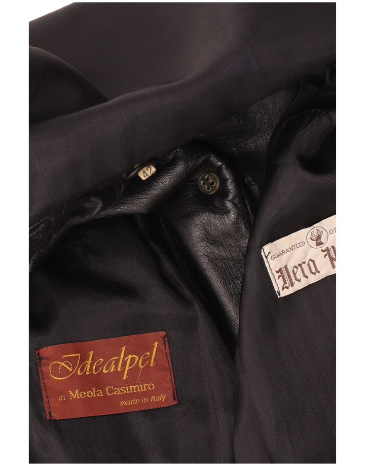 Vintage Damen Lederjacke IT 42 Mittelschwarzes Leder