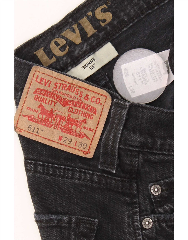 Levi's Herren 511 Skinny Jeans W29 L30 schwarze Baumwolle