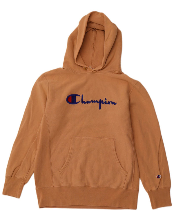 CHAMPION Womens Graphic Hoodie Pullover UK 20 2XL Braune Baumwolle
