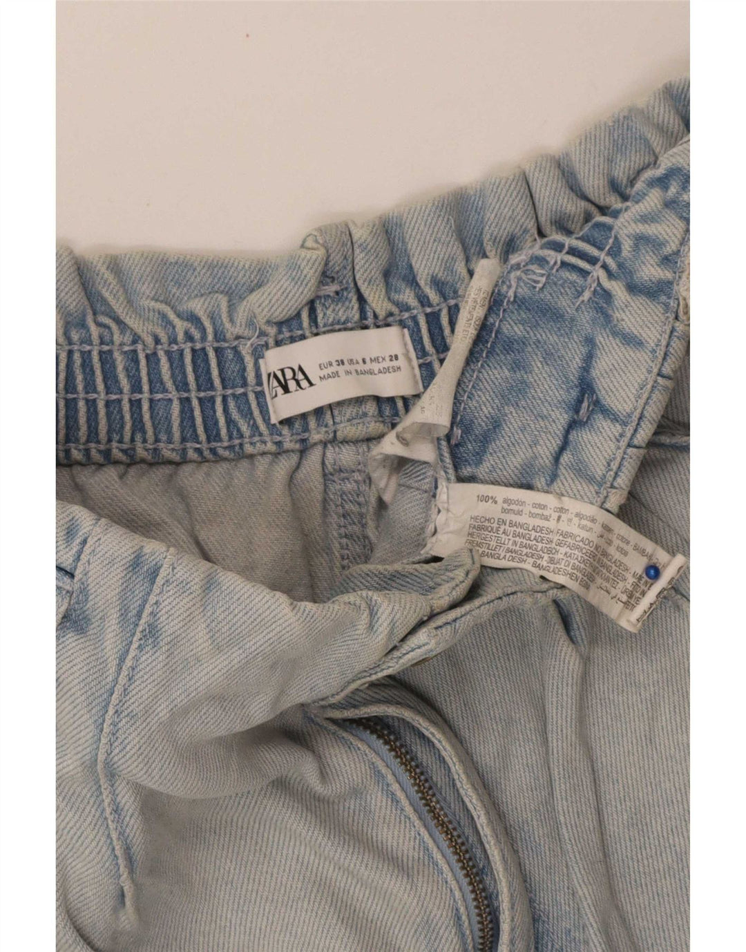 Zara Damen Jeansshorts EU 38 Small W28 Blaue Baumwolle