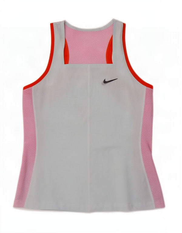 Nike Damen Dri Fit Slim Vest Top UK 12 Mittelblauer Farbblock