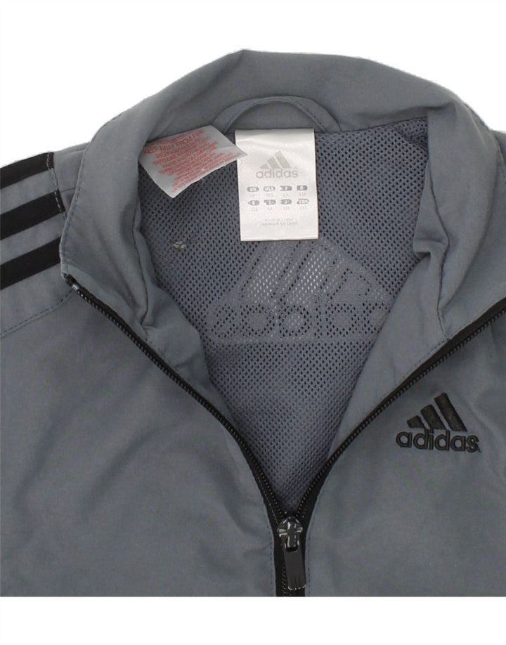 ADIDAS Boys Graphic Tracksuit Top Jacket 5-6 Years Grey Polyester Vintage Adidas and Second-Hand Adidas from Messina Hembry 