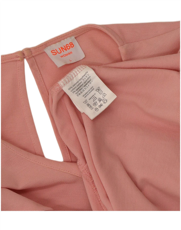 Sun68 Damen-Blusenoberteil, UK-Größe 44, Größe L, Rosa, Baumwolle