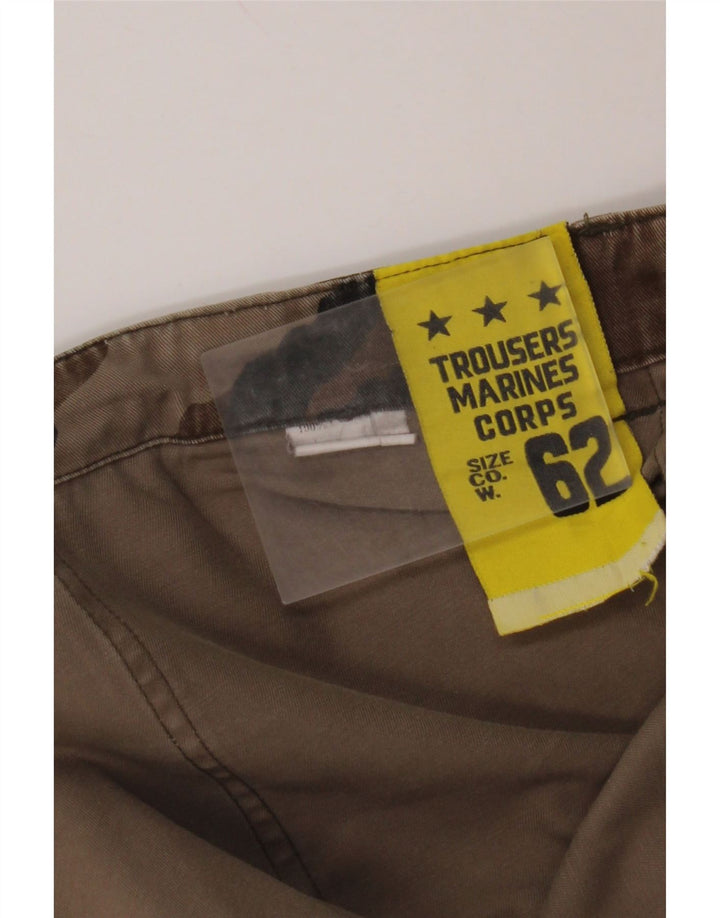 VINTAGE Herren Slim Cargohose W44 L32 Braune Camouflage-Baumwolle