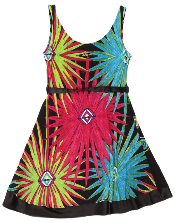 Desigual Womens Graphic Sundress UK 14 Große mehrfarbige geometrische Baumwolle