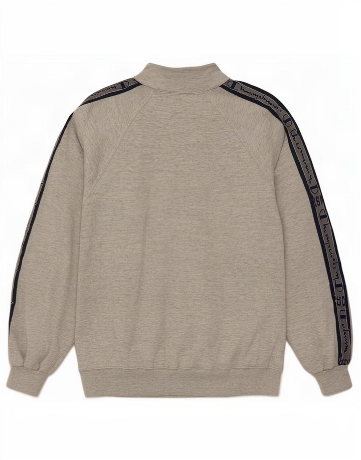 Champion Herren-Sweatshirt mit grafischem Reißverschluss, Mittelgrau, Farbblock
