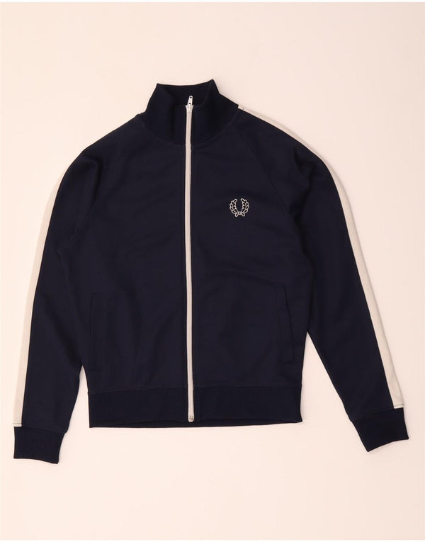 Fred Perry Jungen-Trainingsanzug-Top-Jacke, 11–12 Jahre, mittleres Marineblau