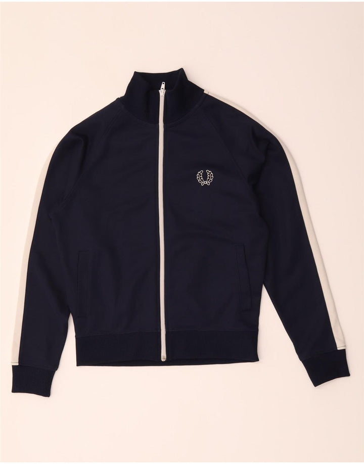 Fred Perry Jungen-Trainingsanzug-Top-Jacke, 11–12 Jahre, mittleres Marineblau