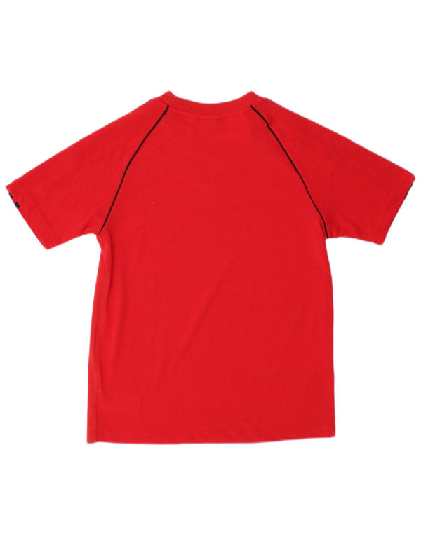 Adidas T-Shirt für Jungen, 11–12 Jahre, rotes Farbblock-Polyester