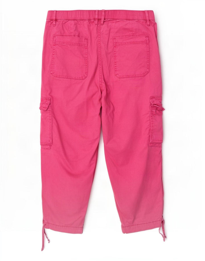 Marks & Spencer Womens Cargo Capri Trousers UK 12 Medium W30 L22 Pink