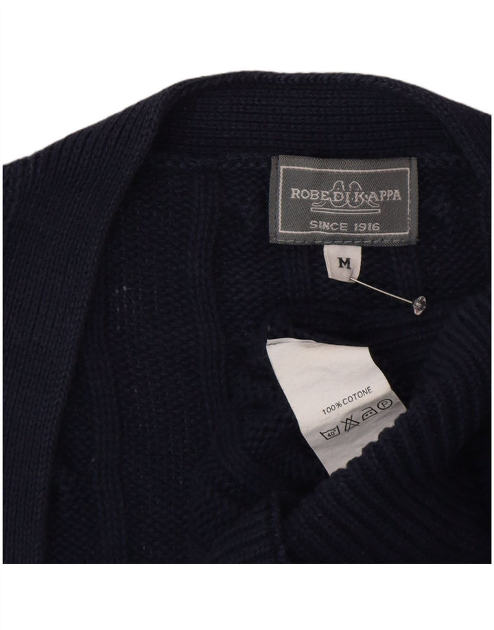 Kappa Herren-Cardigan-Pullover aus Baumwolle in mittlerem Marineblau