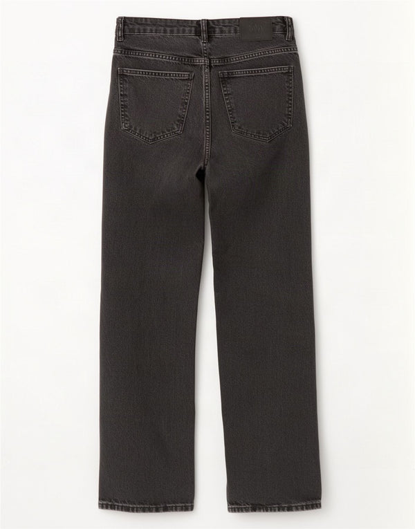 Zara Damen Straight Jeans EU 40 Medium W30 L31 Schwarze Baumwolle
