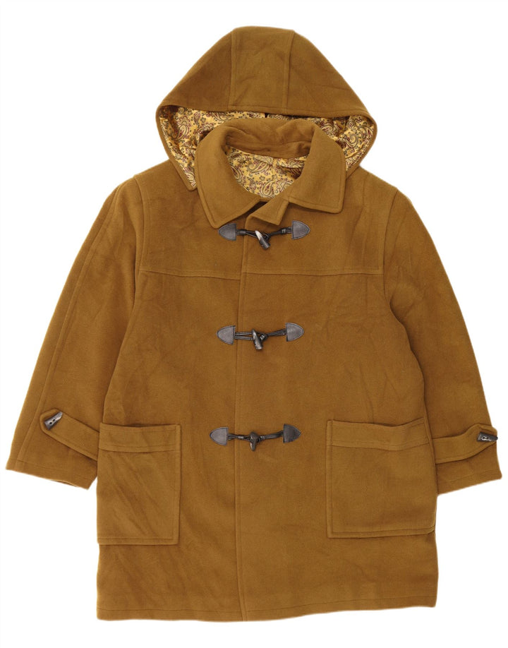 Tadon Herren-Dufflecoat mit Kapuze IT 50, große braune Schurwolle