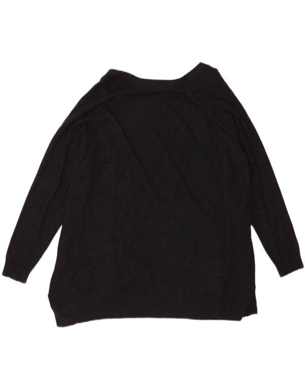 Marks & Spencer Offener Damen-Cardigan-Pullover UK 18 XL Schwarze Viskose
