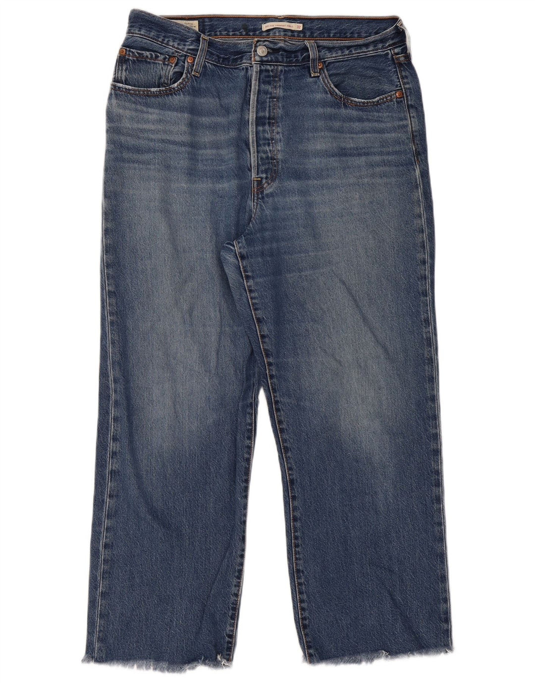 Levi's Damen Ribcage Straight Jeans W32 L29 Blaue Baumwolle