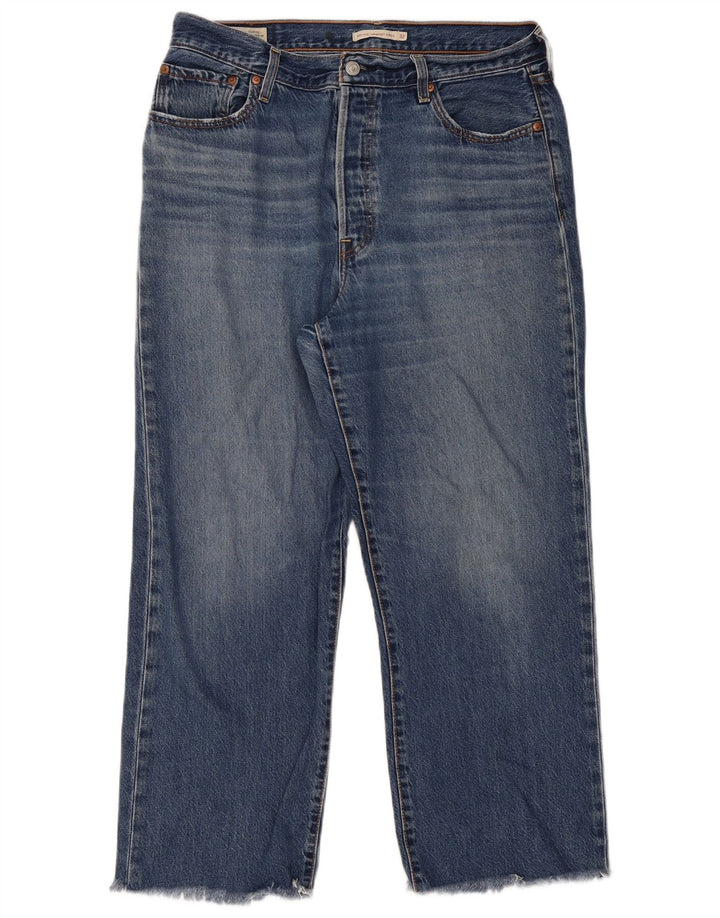 Levi's Damen Ribcage Straight Jeans W32 L29 Blaue Baumwolle