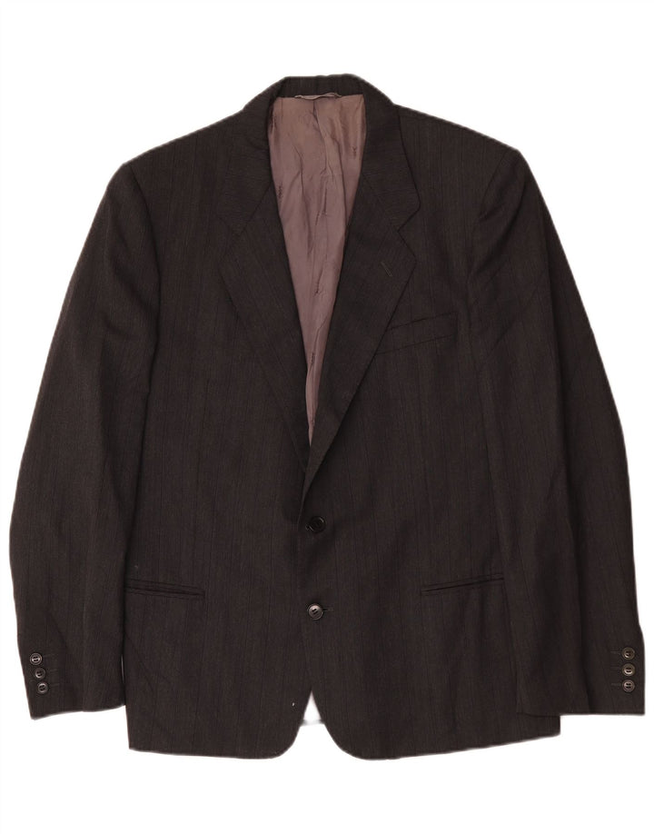 Yves Saint Laurent Herren 2-Knopf-Blazerjacke IT 52 XL Grau gestreift