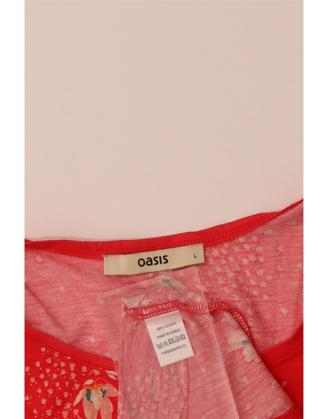 OASIS Damen Weste Top UK 14 Große rote Viskose mit Blumenmuster