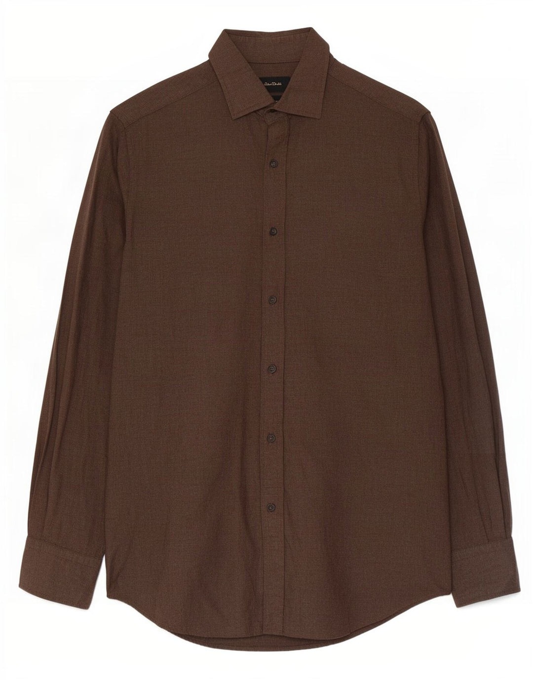 Massimo Dutti Herrenhemd, klein, braune Baumwolle