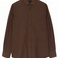 Massimo Dutti Herrenhemd, klein, braune Baumwolle