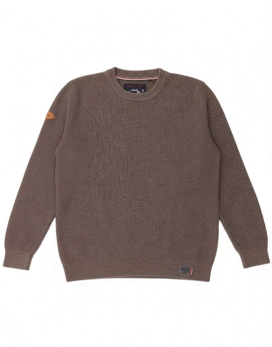 Superdry Herren-Pullover mit Rundhalsausschnitt, Größe 2XL, graue Baumwolle