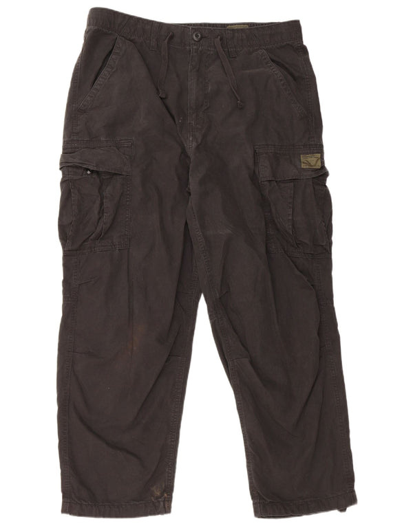 Superdry Herren gerade Cargohose W34 L27 schwarze Baumwolle