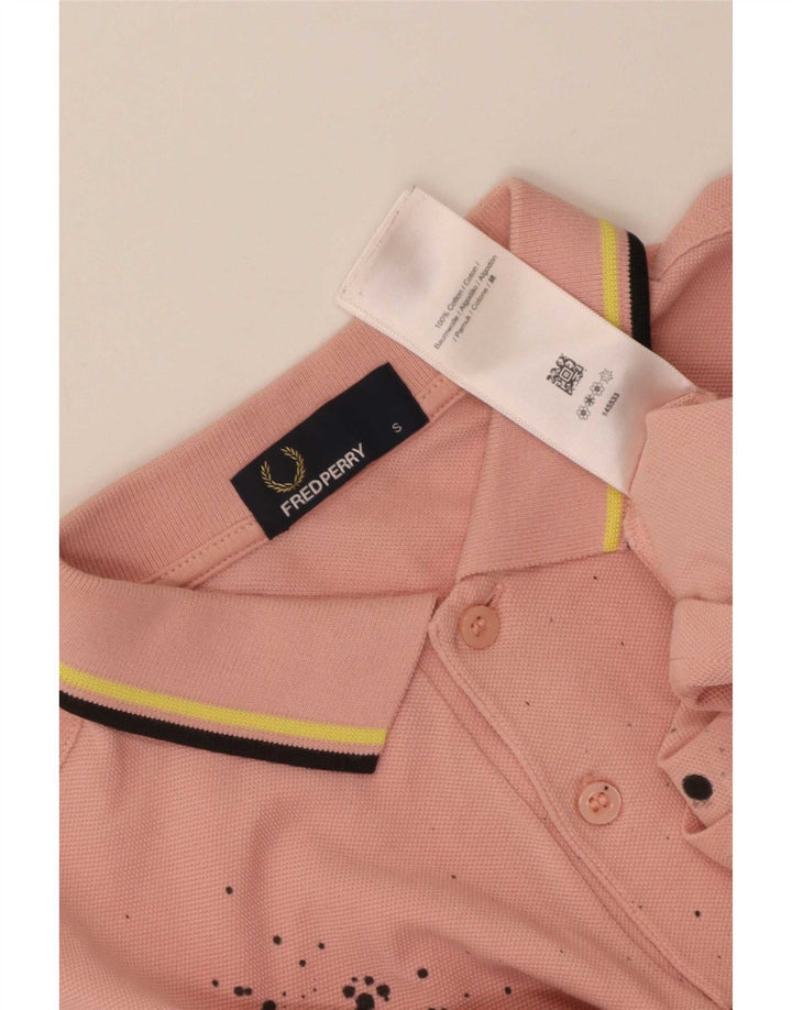 Fred Perry Herren-Poloshirt, klein, rosa Batik-Baumwolle