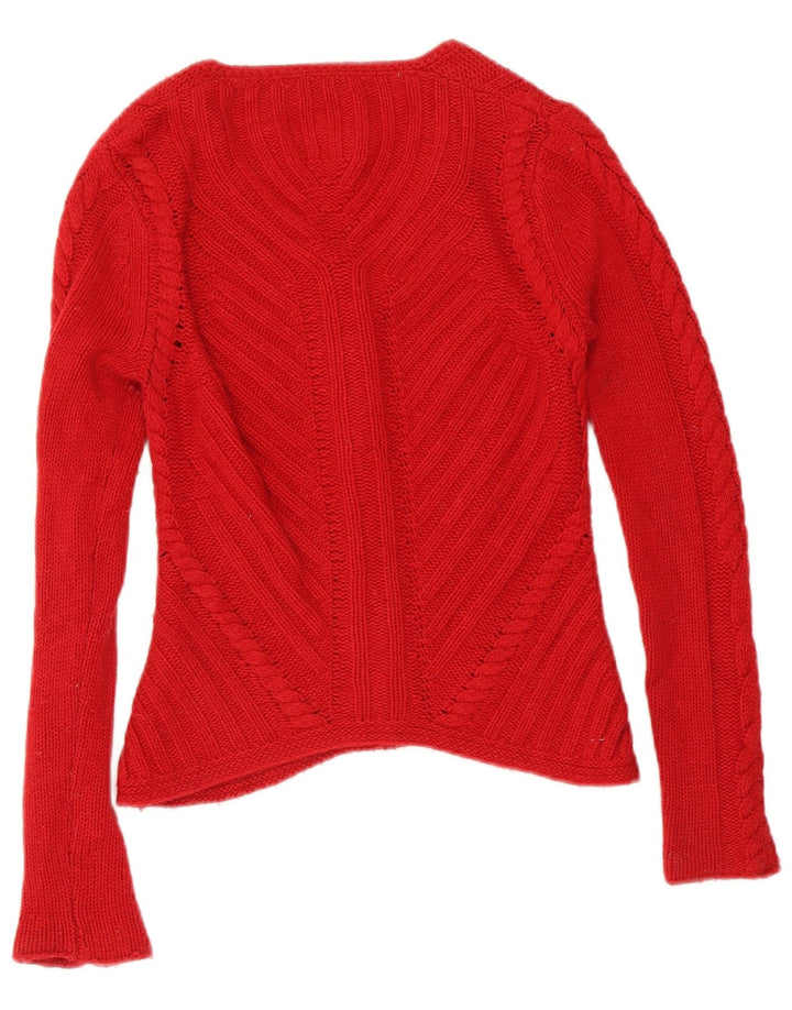 Hobbs Damen-Cardigan-Pullover UK 8 Kleine rote Lammwolle