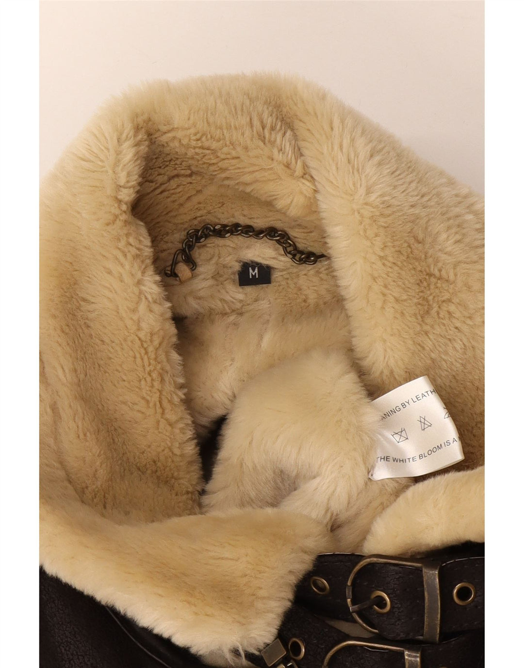 Vintage Herren Bomber Shearling Jacke UK 38 Mittelbraunes Leder