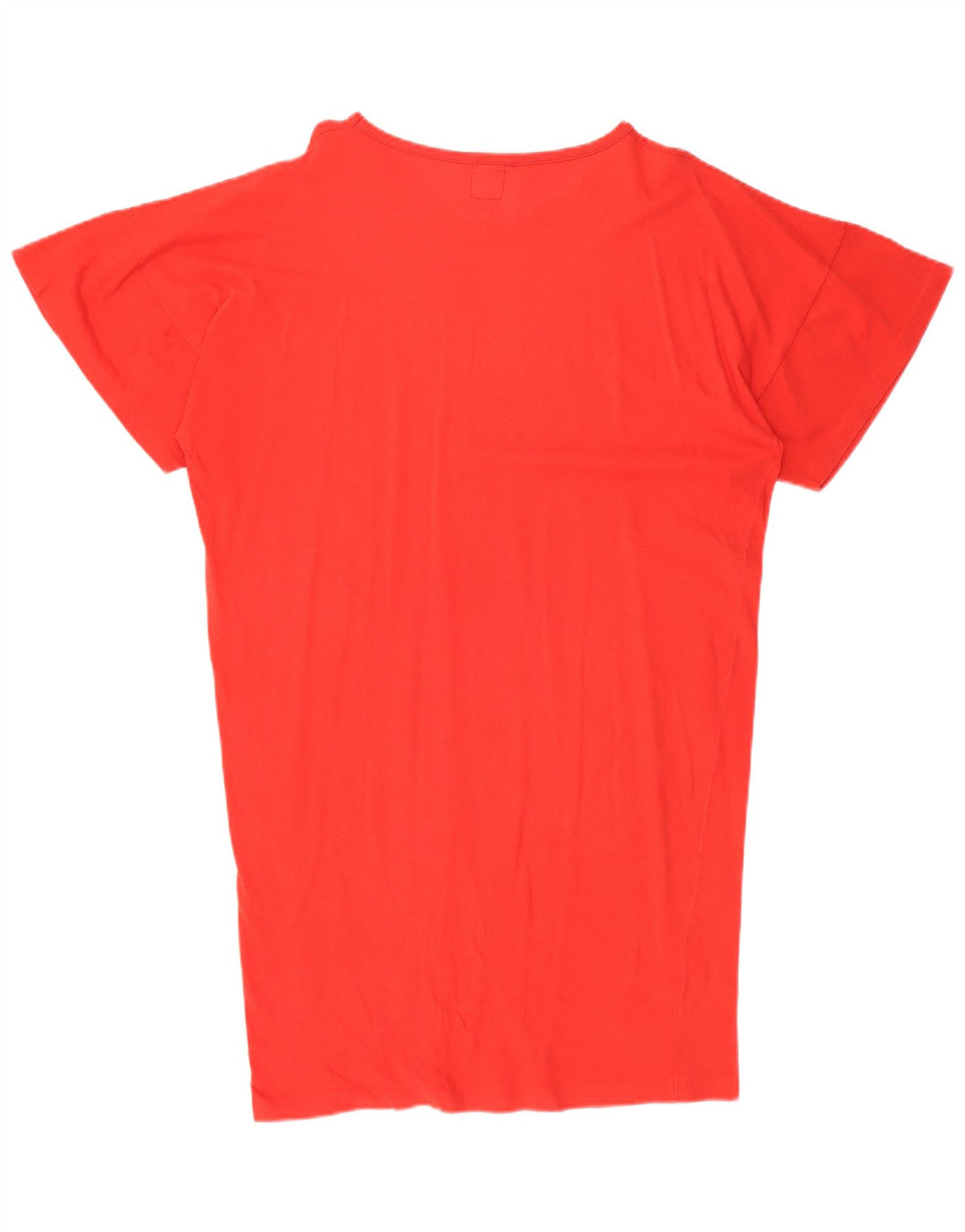 Vintage Damen Übergroßes grafisches T-Shirt-Kleid IT 42 Mittelrote Baumwolle