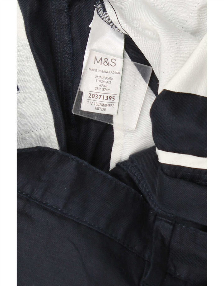 Marks & Spencer Herren Chinoshorts W38 XL Marineblau Baumwolle