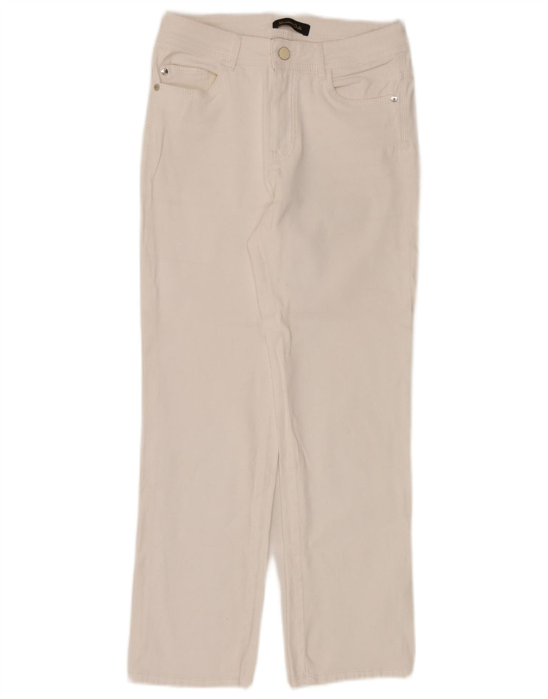 Massimo Dutti Damen Straight Jeans EU 36 XS W26 L26 Weiß