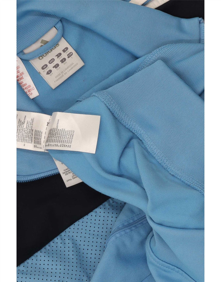 Adidas Jungen-Trainingsanzug-Top-Jacke, 13–14 Jahre, blaues Colourblock-Polyester