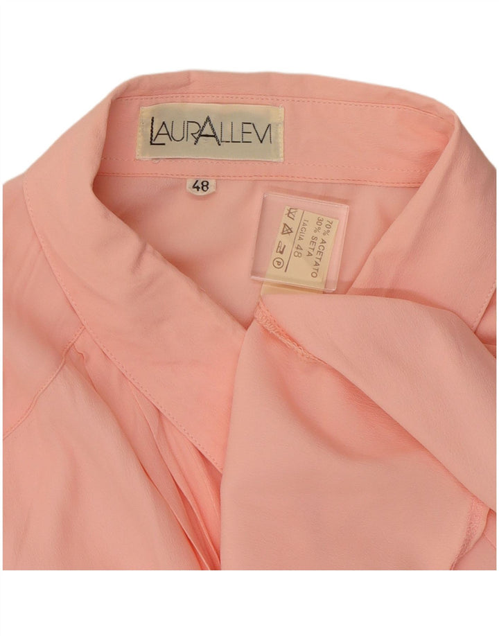 Vintage Damen Hemdbluse IT 48 XL Rosa Acetat
