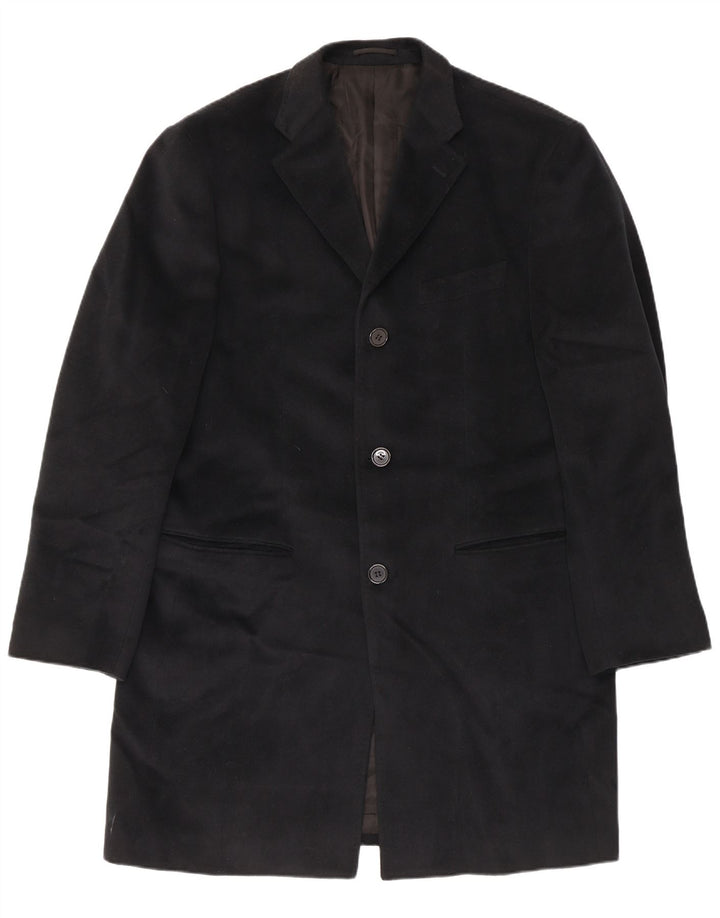 Vintage Herren Mantel IT 54 2XL Schwarze Wolle