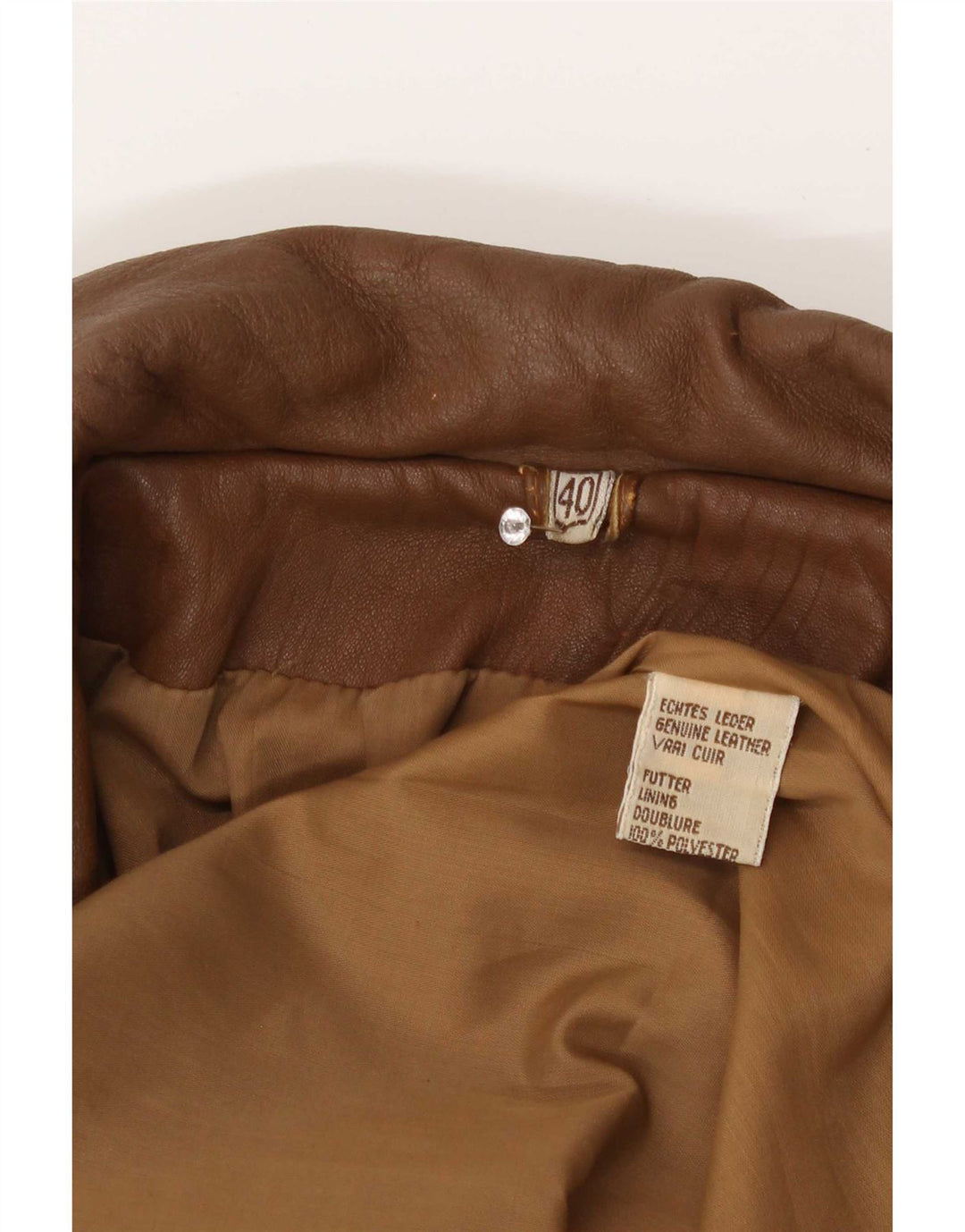 Vintage Damen Fledermausledermantel EU 40 Mittelbraun