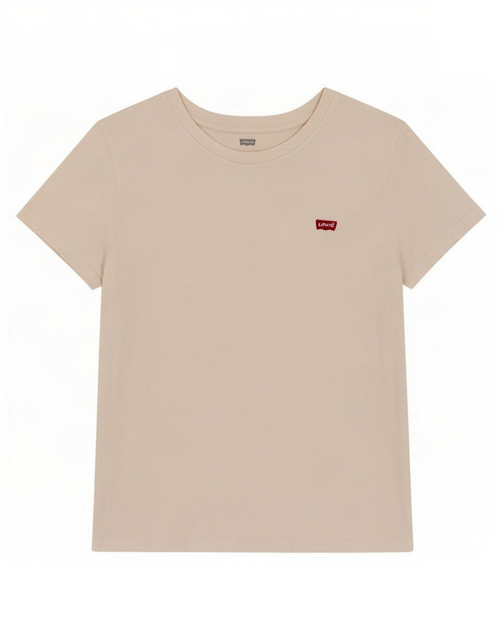 Levi's Damen T-Shirt Top UK 12 Mittelweiße Baumwolle