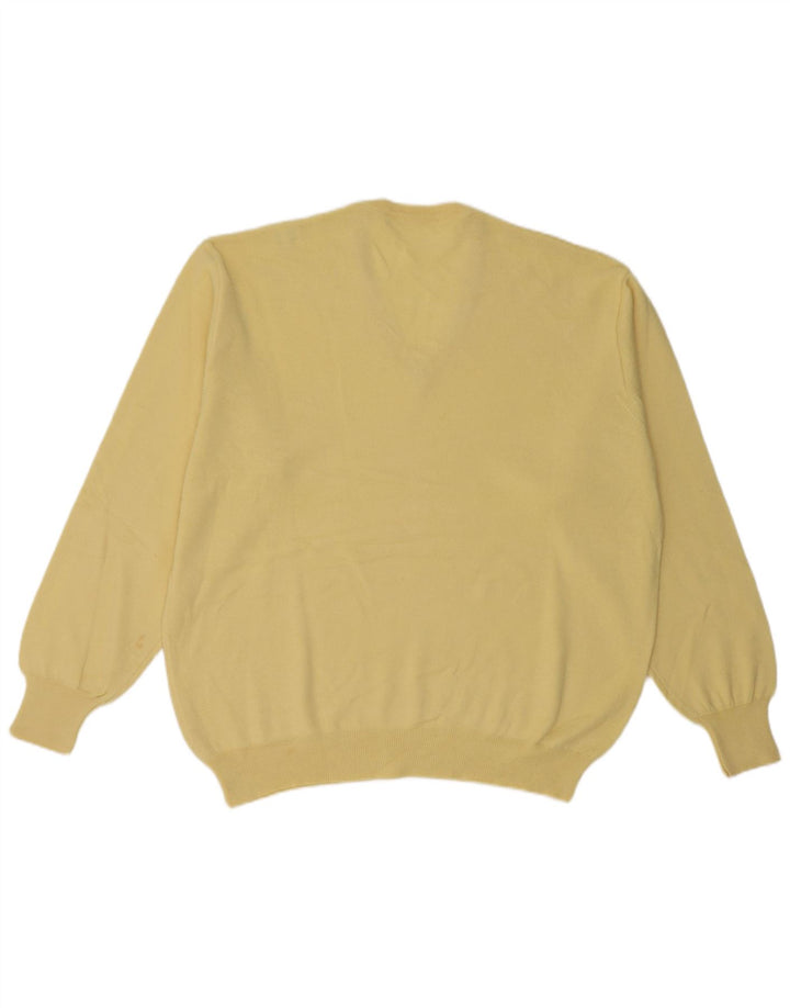 Vintage Herren V-Ausschnitt Pullover Pullover Groß Gelb